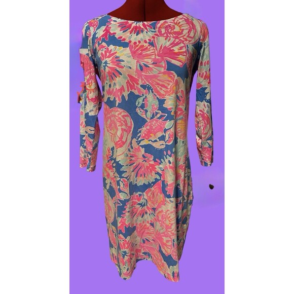 Lilly Pulitzer Dresses & Skirts - Lilly Pulitzer Women's Pink Bay Dreamin 3/4 Sleeve Size Medium Dress